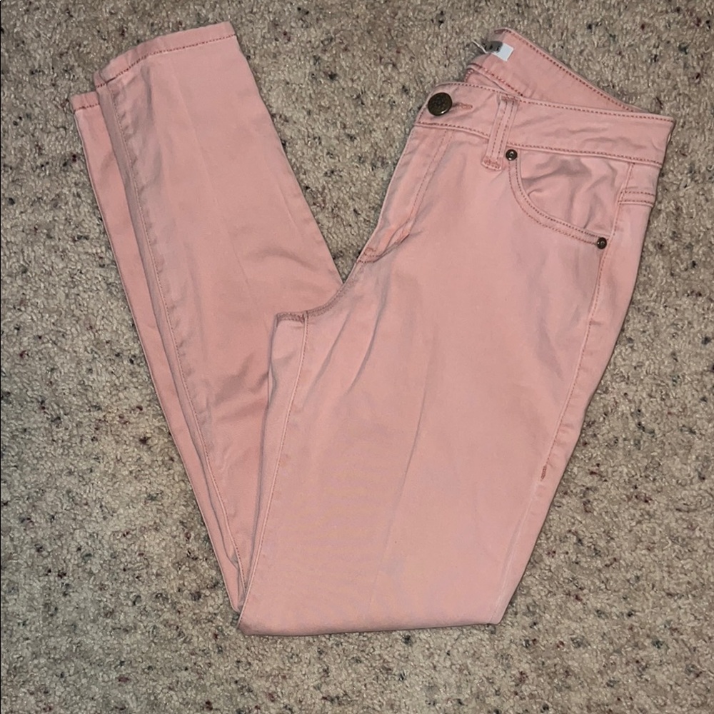 CAbi pink skinny straight leg jeans size 6